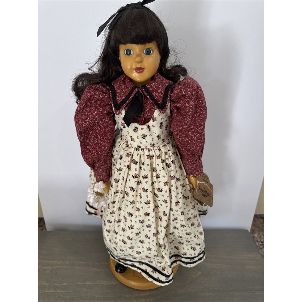 Vtg 1980s Applause Robert Raikes ABIGAIL Wooden Doll Morning Meadow W/Tag/Stand